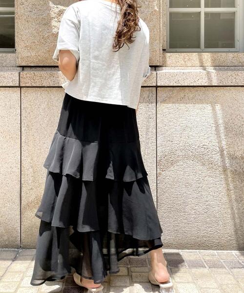 Allamanda(アラマンダ)の「イレヘム/ティアードスカート(スカート・レディース・ブラック/ピンク/アイボリー/グレー/その他3・M)」の12枚目の写真