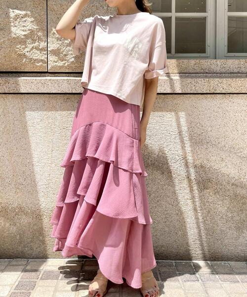 Allamanda(アラマンダ)の「イレヘム/ティアードスカート(スカート・レディース・ブラック/ピンク/アイボリー/グレー/その他3・M)」の13枚目の写真