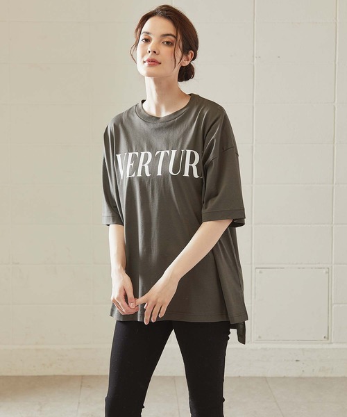 OUVRAGE CLASSE（ウヴラージュクラス）の「OVERTRUE ロゴＴ（Tシャツ/カットソー・レディース・チャコールグレー/オフホワイト・FREE）」の10枚目の写真