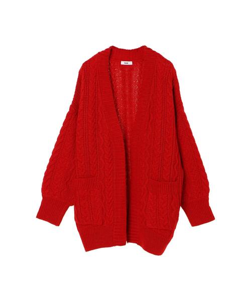 koe(コエ)の「リサイクルポリエステル ケーブルカーディガン*(カーディガン/ボレロ・レディース・チャコールグレー/ライトグレー/レッド/ブルー/グリーン/アイボリー・FREE)」の20枚目の写真
