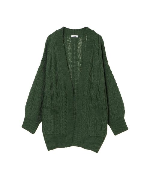 koe(コエ)の「リサイクルポリエステル ケーブルカーディガン*(カーディガン/ボレロ・レディース・チャコールグレー/ライトグレー/レッド/ブルー/グリーン/アイボリー・FREE)」の21枚目の写真