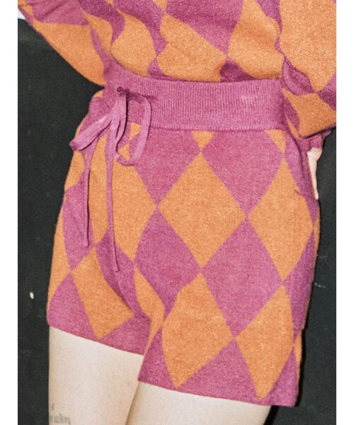 jouetie（ジュエティ）の「【セットアップ対応】ジャガードニットショートパンツ（その他パンツ・レディース・ブラック/ボルドー/パープル・MEDIUM）」の3枚目の写真