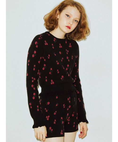 jouetie（ジュエティ）の「【セットアップ対応】ジャガードニットショートパンツ（その他パンツ・レディース・ブラック/ボルドー/パープル・MEDIUM）」の12枚目の写真