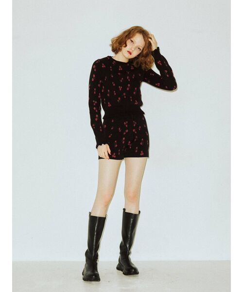 jouetie（ジュエティ）の「【セットアップ対応】ジャガードニットショートパンツ（その他パンツ・レディース・ブラック/ボルドー/パープル・MEDIUM）」の15枚目の写真