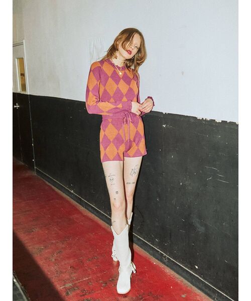 jouetie（ジュエティ）の「【セットアップ対応】ジャガードニットショートパンツ（その他パンツ・レディース・ブラック/ボルドー/パープル・MEDIUM）」の7枚目の写真