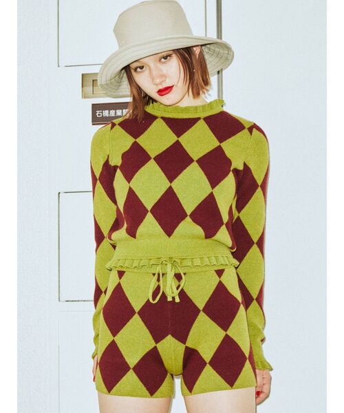 jouetie（ジュエティ）の「【セットアップ対応】ジャガードニットショートパンツ（その他パンツ・レディース・ブラック/ボルドー/パープル・MEDIUM）」の17枚目の写真