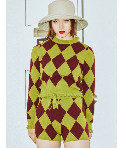 jouetie（ジュエティ）の「【セットアップ対応】ジャガードニットショートパンツ（その他パンツ・レディース・ブラック/ボルドー/パープル・MEDIUM）」の18枚目の写真