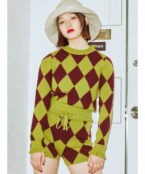 jouetie（ジュエティ）の「【セットアップ対応】ジャガードニットショートパンツ（その他パンツ・レディース・ブラック/ボルドー/パープル・MEDIUM）」の19枚目の写真