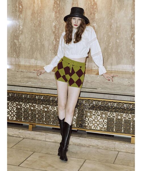 jouetie（ジュエティ）の「【セットアップ対応】ジャガードニットショートパンツ（その他パンツ・レディース・ブラック/ボルドー/パープル・MEDIUM）」の10枚目の写真