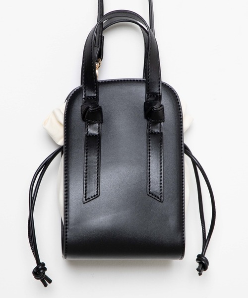 WEGO(ウィゴー)の「WEGO/ハンドル巾着ショルダー(ショルダーバッグ・レディース・ベージュ/オフホワイト/ブラック・FREE)」の5枚目の写真