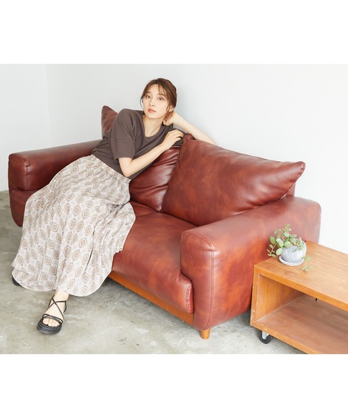 Rewde(ルゥデ)の「エスニックプリントマキシスカート(1R10-07217)(スカート・レディース・ベージュ/グレー・M)」の13枚目の写真
