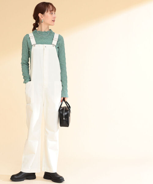 Ray BEAMS（レイビームス）の「Ray BEAMS / パッチ ポケット オーバーオール（サロペット/オーバーオール・レディース・ホワイト/ブラック・1/0）」の6枚目の写真