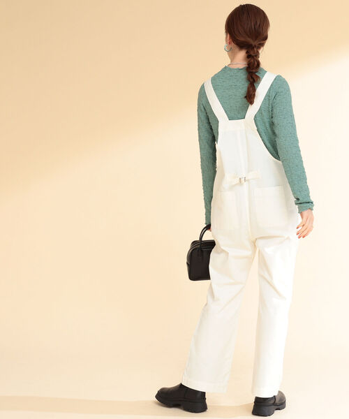 Ray BEAMS（レイビームス）の「Ray BEAMS / パッチ ポケット オーバーオール（サロペット/オーバーオール・レディース・ホワイト/ブラック・1/0）」の7枚目の写真