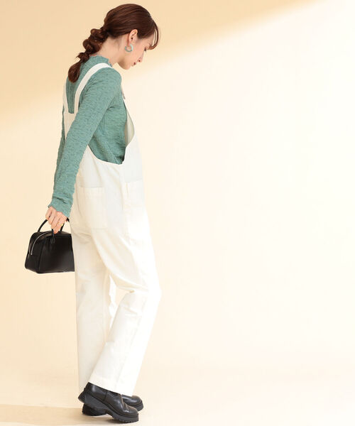 Ray BEAMS（レイビームス）の「Ray BEAMS / パッチ ポケット オーバーオール（サロペット/オーバーオール・レディース・ホワイト/ブラック・1/0）」の8枚目の写真