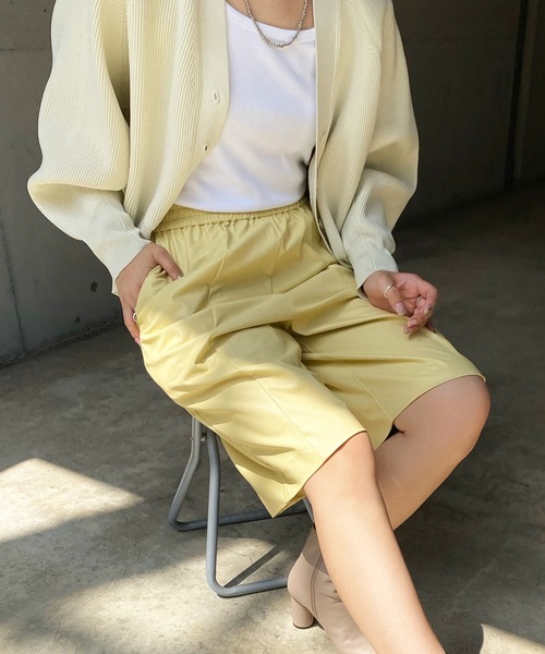 DouDou（ドゥドゥ）の「フェイクレザーハーフパンツ（その他パンツ・レディース・ベージュ/イエロー・FREE）」の10枚目の写真