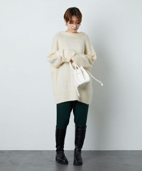 FREAK'S STORE(フリークスストア)の「▽【WEB限定】深Vネックシャギー2WAYカーディガン(カーディガン/ボレロ・レディース・ブルー/レンガ/マスタード/ベージュ/パープル/ブラック/オフホワイト/ピンク/グリーン・フリ-)」の10枚目の写真