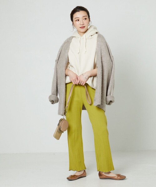 FREAK'S STORE(フリークスストア)の「▽【WEB限定】深Vネックシャギー2WAYカーディガン(カーディガン/ボレロ・レディース・ブルー/レンガ/マスタード/ベージュ/パープル/ブラック/オフホワイト/ピンク/グリーン・フリ-)」の14枚目の写真