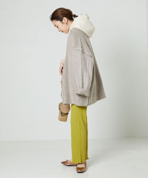 FREAK'S STORE(フリークスストア)の「▽【WEB限定】深Vネックシャギー2WAYカーディガン(カーディガン/ボレロ・レディース・ブルー/レンガ/マスタード/ベージュ/パープル/ブラック/オフホワイト/ピンク/グリーン・フリ-)」の16枚目の写真