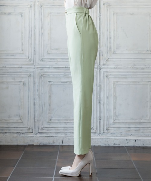 Julia Boutique（ジュリアブティック）の「ビット付きセンターシームフレアパンツ/21508（その他パンツ・レディース・ブラック/ベージュ/ライトベージュ/グリーン系・ONE）」の6枚目の写真