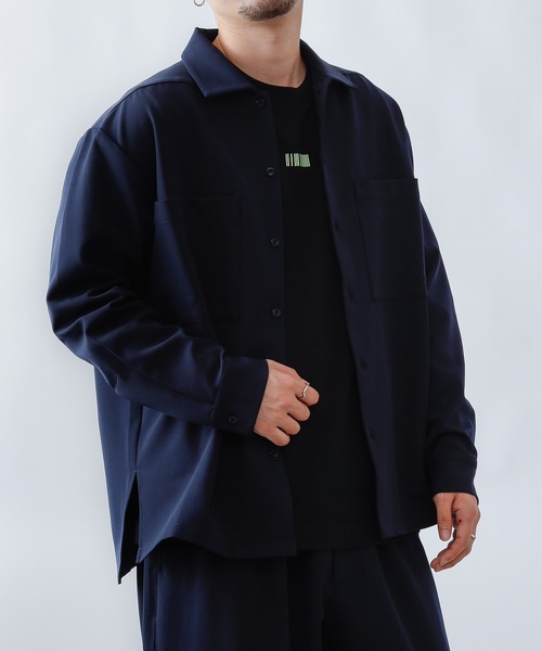 COLONY 2139（コロニートゥーワンスリーナイン）の「ストレッチイージーケアミリタリー長袖シャツ※セットアップ対応（シャツ/ブラウス・メンズ・ネイビー/チャコールグレー/ブラック・X-LARGE/MEDIUM/LARGE）」の3枚目の写真