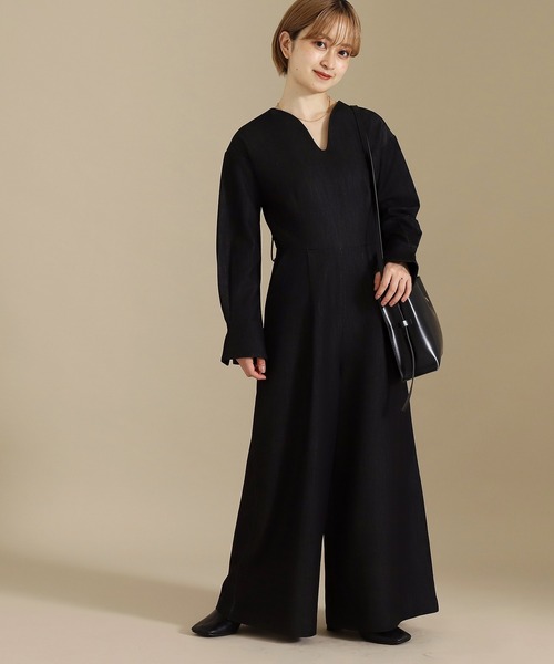 AULI(アウリィ)の「【低身長向けサイズ】ベルト付きデニムワイドオールインワン(つなぎ/オールインワン・レディース・ブラック/ネイビー・XS/S)」の3枚目の写真