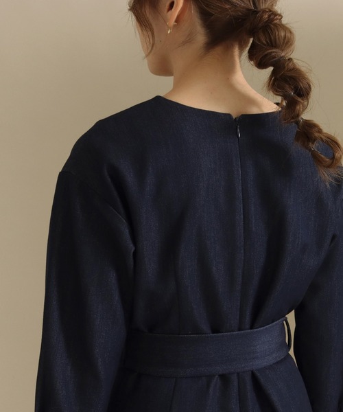 AULI(アウリィ)の「【低身長向けサイズ】ベルト付きデニムワイドオールインワン(つなぎ/オールインワン・レディース・ブラック/ネイビー・XS/S)」の11枚目の写真