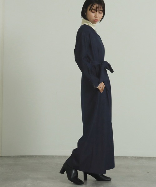 AULI(アウリィ)の「【低身長向けサイズ】ベルト付きデニムワイドオールインワン(つなぎ/オールインワン・レディース・ブラック/ネイビー・XS/S)」の16枚目の写真