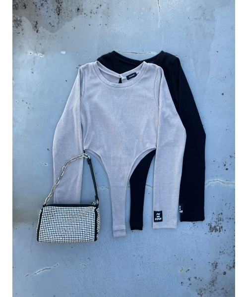 FIG&VIPER（フィグアンドバイパー）の「ハイレグリブボディースーツ（Tシャツ/カットソー・レディース・ブラック/グレー・FREE）」の21枚目の写真