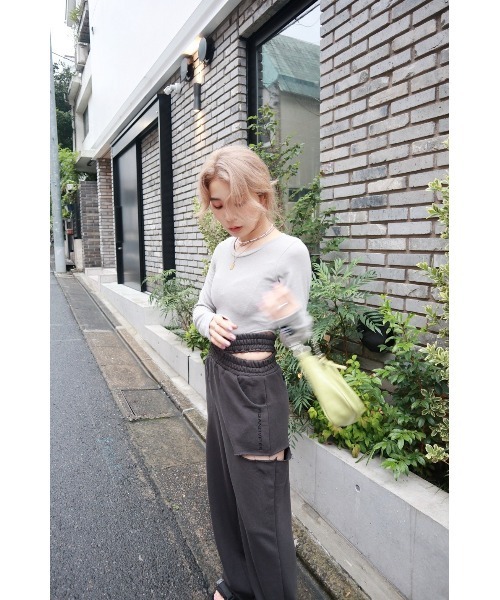 FIG&VIPER（フィグアンドバイパー）の「ハイレグリブボディースーツ（Tシャツ/カットソー・レディース・ブラック/グレー・FREE）」の5枚目の写真