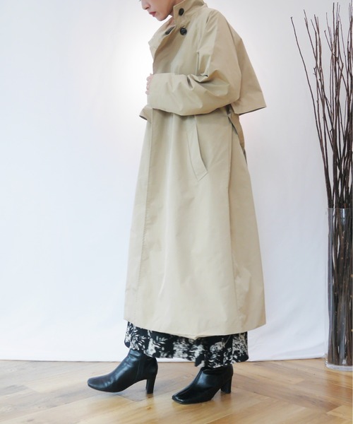 AZUL ENCANTO(アズールエンカント)の「スタンドカラーコート(トレンチコート・レディース・ベージュ/カーキ・FREE)」の8枚目の写真