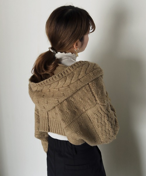 CLEIO（クレイオ）の「【CLEIO】ケーブルニットボレロ（カーディガン/ボレロ・レディース・ブラック/アイボリー/キャメル・FREE）」の13枚目の写真