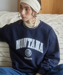 ANGIE（アンジー）の「GILDAN カレッジロゴ オーバーサイズ  プリント スウェット トレーナー（スウェット）」