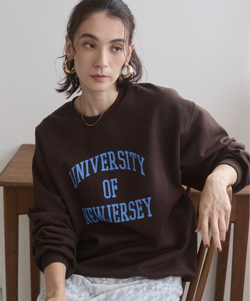 セール】GILDAN カレッジロゴ オーバーサイズ プリント スウェット