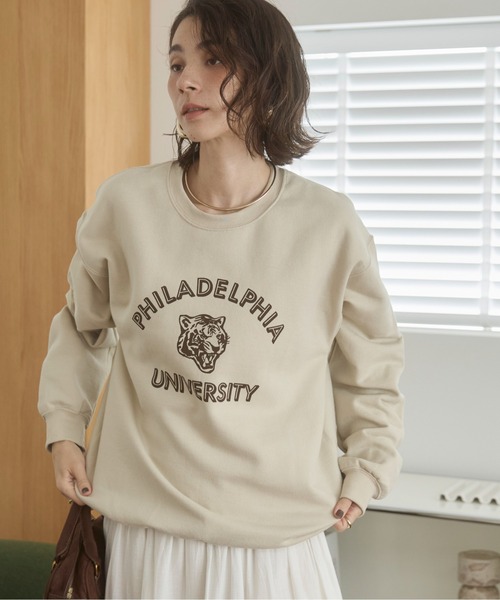 セール】GILDAN カレッジロゴ オーバーサイズ プリント スウェット