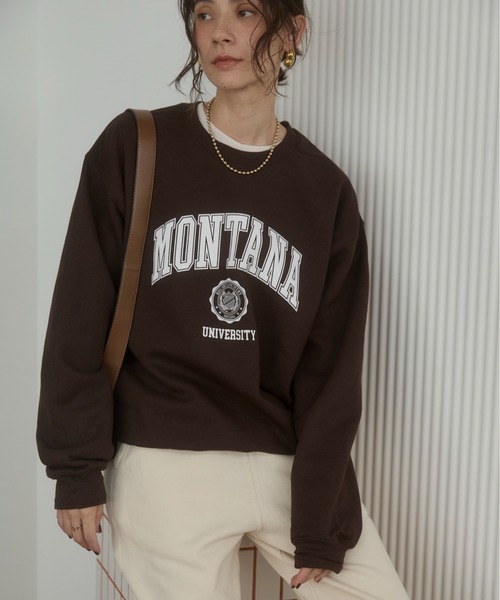 ギルダン　スウェットトレーナー　カレッジ　フロントプリントロゴ　M GILDANギルダン別注 カレッジ ロゴ オーバーサイズ グラフィック