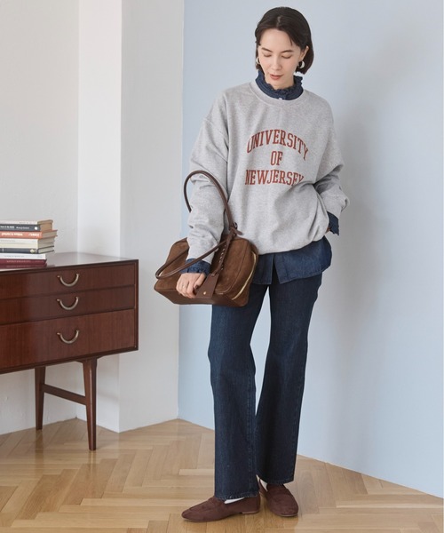 GILDAN カレッジロゴ オーバーサイズ プリント スウェット トレーナー