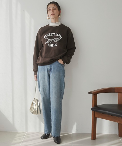 GILDAN カレッジロゴ オーバーサイズ プリント スウェット