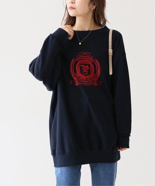 SLOBE IENA（スローブイエナ）の「フロッキープリントスウェット【手洗い可能】◆（スウェット・レディース・ホワイト/ネイビー/サックスブルー・FREE）」の17枚目の写真