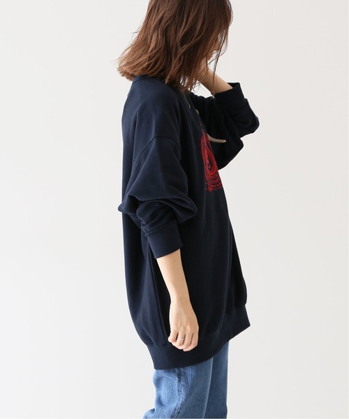 SLOBE IENA（スローブイエナ）の「フロッキープリントスウェット【手洗い可能】◆（スウェット・レディース・ホワイト/ネイビー/サックスブルー・FREE）」の18枚目の写真