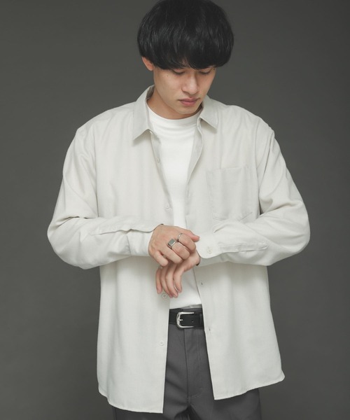 SENSE OF PLACE by URBAN RESEARCH（センスオブプレイスバイアーバンリサーチ）の「レギュラーカラーネルシャツ（シャツ/ブラウス・メンズ・ブラウン/チャコールグレー/ライトベージュ/ブラウン系その他/ブルー・MEDIUM/LARGE）」の12枚目の写真