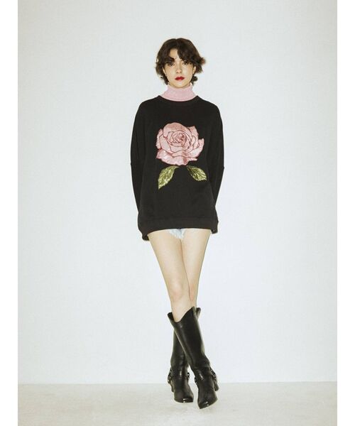 jouetie（ジュエティ）の「ローズプルオーバー（Tシャツ/カットソー・レディース・ブラック/グレー/ピンク・MEDIUM）」の4枚目の写真