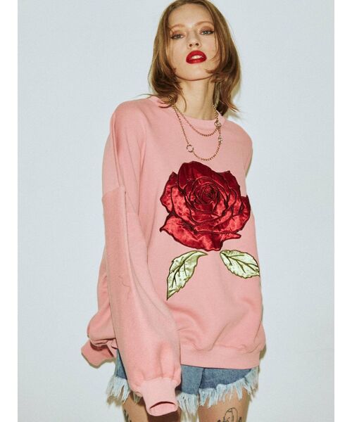 jouetie（ジュエティ）の「ローズプルオーバー（Tシャツ/カットソー・レディース・ブラック/グレー/ピンク・MEDIUM）」の7枚目の写真