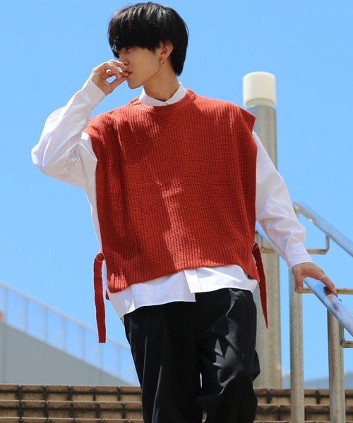 PONTI ベスト STYLE&EDIT別注 PONTI ベスト STYLE&EDIT別注 FUBU フブ ニット トップス ロゴ V