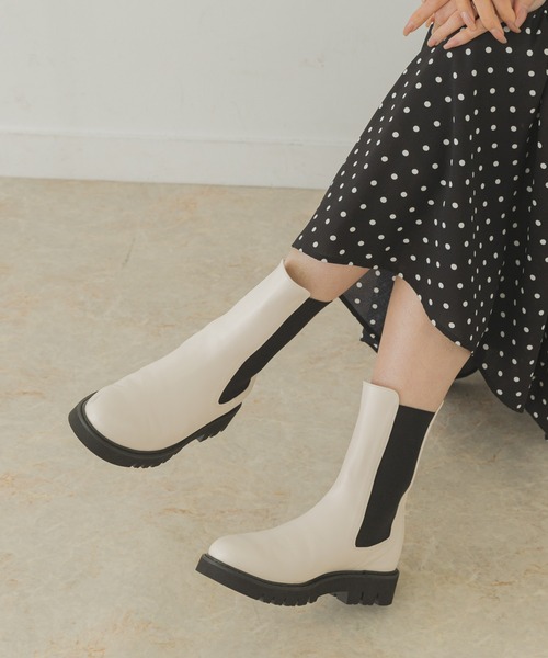 RODE SKO（ロデスコ）の「3.5センチタンクソールサイドゴアブーツ（ブーツ・レディース・ブラック/ダークブラウン/アイボリー・38/36/37/39/40）」の7枚目の写真