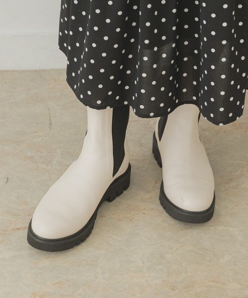 RODE SKO（ロデスコ）の「3.5センチタンクソールサイドゴアブーツ（ブーツ・レディース・ブラック/ダークブラウン/アイボリー・38/36/37/39/40）」の9枚目の写真