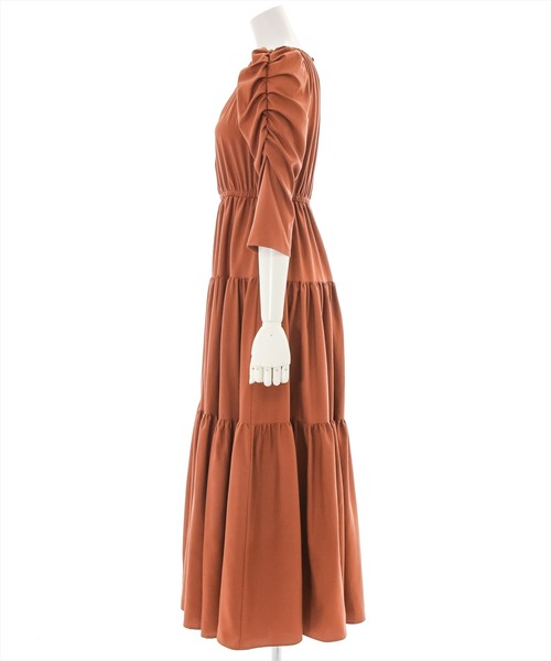 clear(クリア)の「ティアードギャザーワンピース(ワンピース・レディース・モカ/テラコッタ/ブラック・F)」の5枚目の写真