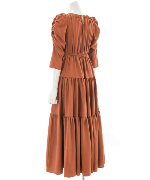 clear(クリア)の「ティアードギャザーワンピース(ワンピース・レディース・モカ/テラコッタ/ブラック・F)」の6枚目の写真