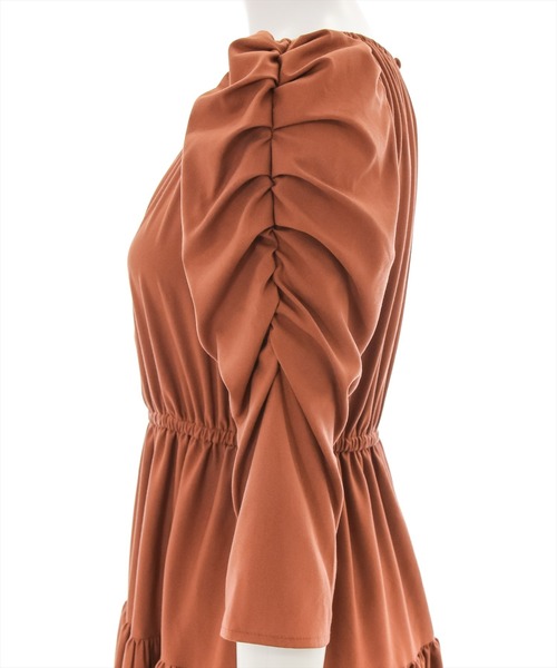 clear(クリア)の「ティアードギャザーワンピース(ワンピース・レディース・モカ/テラコッタ/ブラック・F)」の11枚目の写真