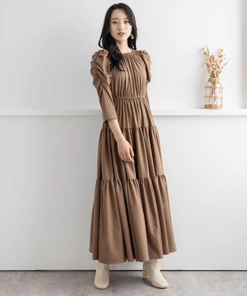 clear(クリア)の「ティアードギャザーワンピース(ワンピース・レディース・モカ/テラコッタ/ブラック・F)」の16枚目の写真