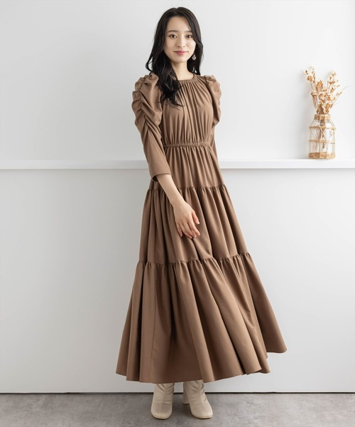 clear(クリア)の「ティアードギャザーワンピース(ワンピース・レディース・モカ/テラコッタ/ブラック・F)」の17枚目の写真